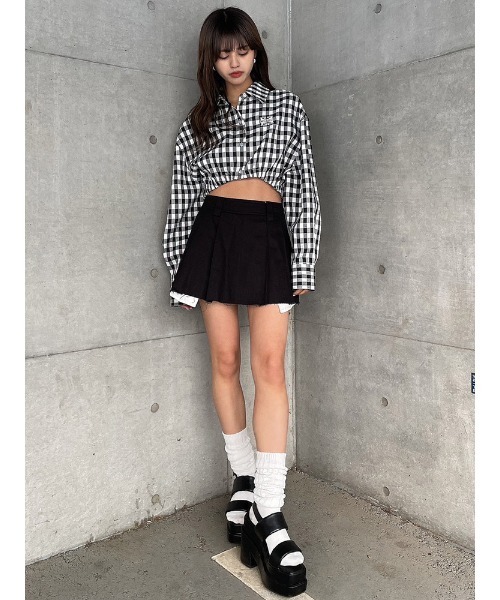 ENVYM（アンビー）の「ローウエストプリーツSK（スカート・レディース・ベージュ/グレー/ブラック・SMALL/MEDIUM）」の13枚目の写真