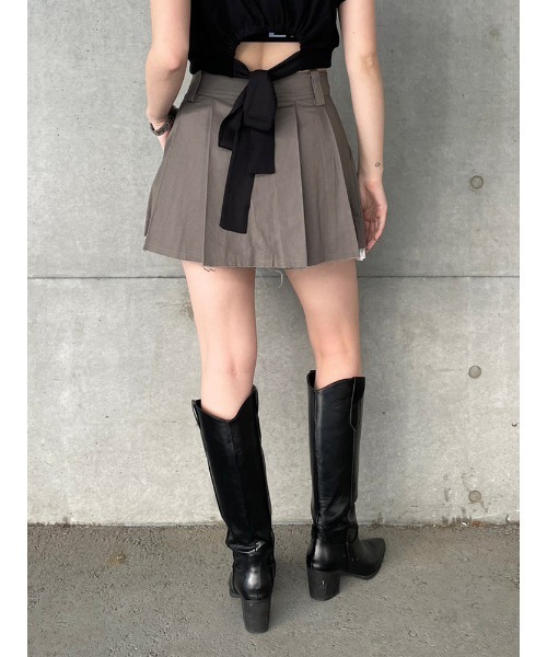 ENVYM（アンビー）の「ローウエストプリーツSK（スカート・レディース・ベージュ/グレー/ブラック・SMALL/MEDIUM）」の20枚目の写真