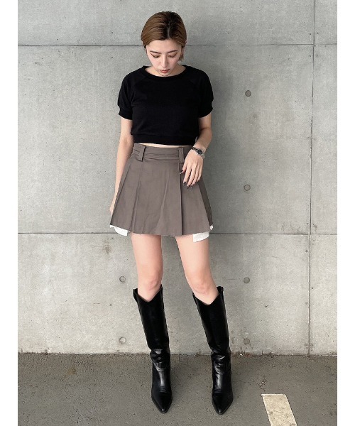 ENVYM（アンビー）の「ローウエストプリーツSK（スカート・レディース・ベージュ/グレー/ブラック・SMALL/MEDIUM）」の21枚目の写真