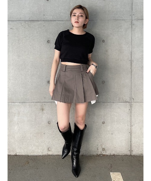 ENVYM（アンビー）の「ローウエストプリーツSK（スカート・レディース・ベージュ/グレー/ブラック・SMALL/MEDIUM）」の22枚目の写真