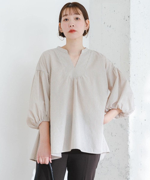 F by ROSSO(エフバイロッソ)の「『URTECH Smart Linen Touch』F by ROSSOイージーリネンボリュームBL(シャツ/ブラウス・レディース・チャコールグレー/ピンク/ベージュ系その他/グリーン系その他/ライトベージュ・FREE)」の20枚目の写真