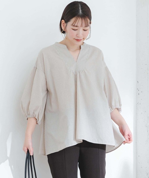 F by ROSSO(エフバイロッソ)の「『URTECH Smart Linen Touch』F by ROSSOイージーリネンボリュームBL(シャツ/ブラウス・レディース・チャコールグレー/ピンク/ベージュ系その他/グリーン系その他/ライトベージュ・FREE)」の21枚目の写真