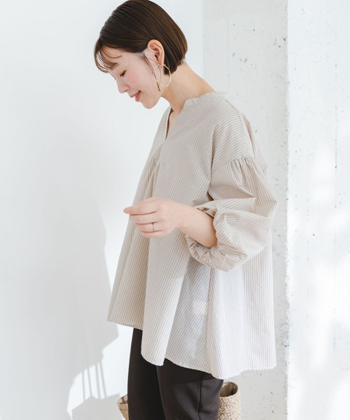 F by ROSSO(エフバイロッソ)の「『URTECH Smart Linen Touch』F by ROSSOイージーリネンボリュームBL(シャツ/ブラウス・レディース・チャコールグレー/ピンク/ベージュ系その他/グリーン系その他/ライトベージュ・FREE)」の22枚目の写真
