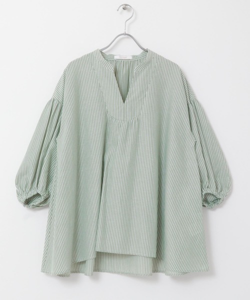 F by ROSSO(エフバイロッソ)の「『URTECH Smart Linen Touch』F by ROSSOイージーリネンボリュームBL(シャツ/ブラウス・レディース・チャコールグレー/ピンク/ベージュ系その他/グリーン系その他/ライトベージュ・FREE)」の7枚目の写真