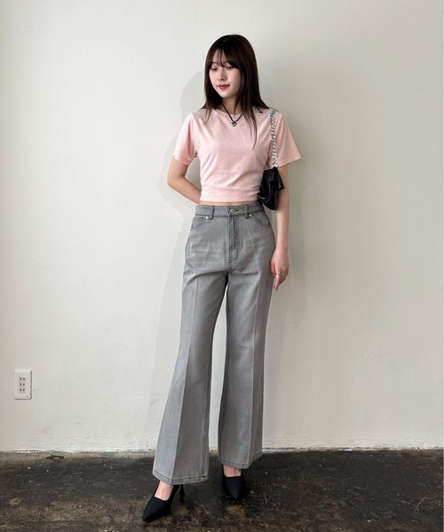 EPIMI E'PIMMY（エピミエピミー）の「センタープレスセミフレアデニム（デニムパンツ・レディース・ネイビー/ブラック/グレー/ブルー・SMALL/MEDIUM）」の19枚目の写真