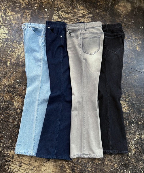 EPIMI E'PIMMY（エピミエピミー）の「センタープレスセミフレアデニム（デニムパンツ・レディース・ネイビー/ブラック/グレー/ブルー・SMALL/MEDIUM）」の20枚目の写真