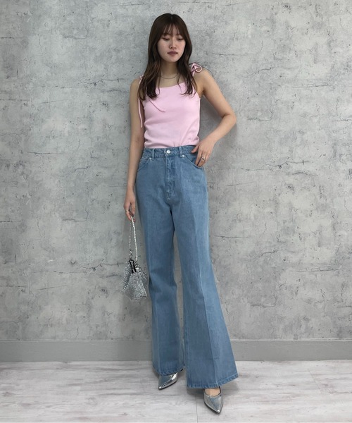 EPIMI E'PIMMY（エピミエピミー）の「センタープレスセミフレアデニム（デニムパンツ・レディース・ネイビー/ブラック/グレー/ブルー・SMALL/MEDIUM）」の7枚目の写真