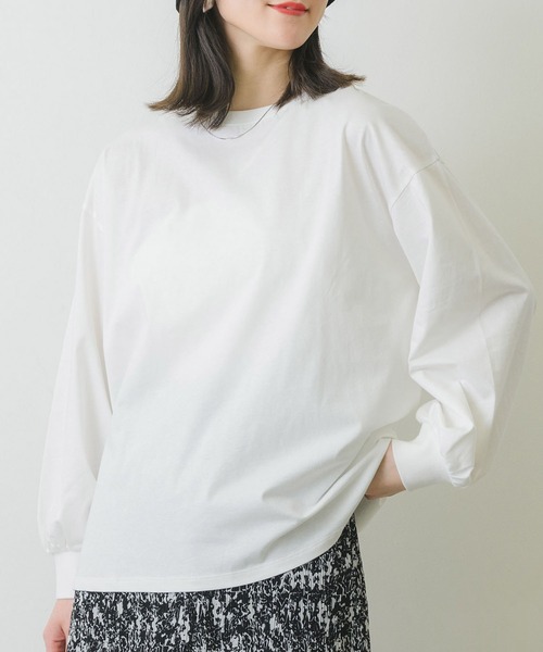 RETRO GIRL（レトロガール）の「シルケットロンTee（Tシャツ/カットソー・レディース・ブルー/ピンク/ホワイト/ライトグレー・FREE）」の2枚目の写真
