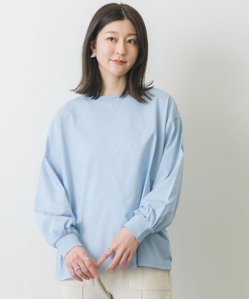 RETRO GIRL（レトロガール）の「シルケットロンTee（Tシャツ/カットソー・レディース・ブルー/ピンク/ホワイト/ライトグレー・FREE）」の5枚目の写真