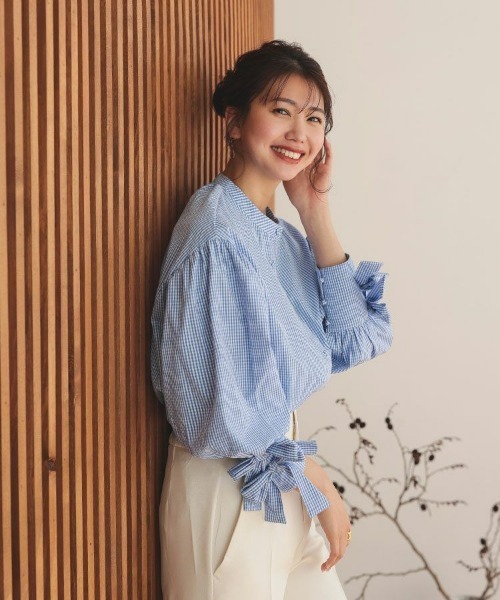 DONOBAN(ドノバン)の「袖リボンブラウス(シャツ/ブラウス・レディース・ブルー系その他/ブルー系その他2/ホワイト/ストライプ/グレイッシュベージュ/ピンク系その他・FREE)」の14枚目の写真