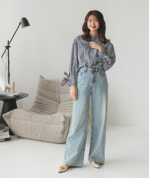 DONOBAN(ドノバン)の「袖リボンブラウス(シャツ/ブラウス・レディース・ブルー系その他/ブルー系その他2/ホワイト/ストライプ/グレイッシュベージュ/ピンク系その他・FREE)」の12枚目の写真