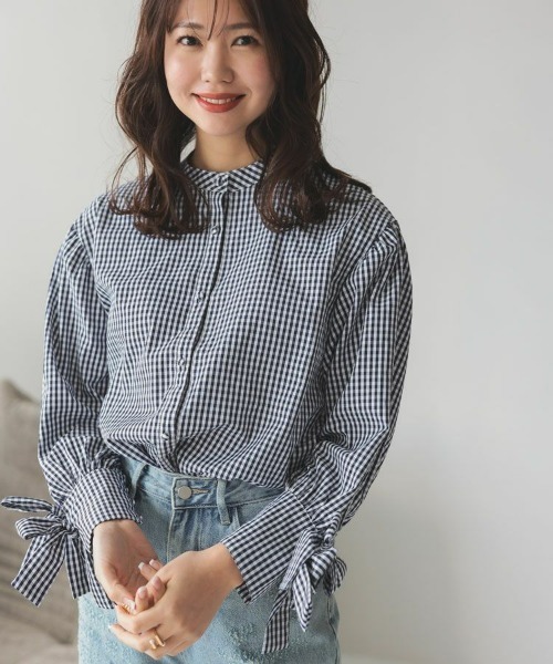 DONOBAN(ドノバン)の「袖リボンブラウス(シャツ/ブラウス・レディース・ブルー系その他/ブルー系その他2/ホワイト/ストライプ/グレイッシュベージュ/ピンク系その他・FREE)」の8枚目の写真