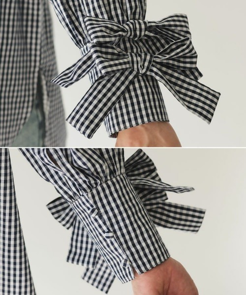 DONOBAN(ドノバン)の「袖リボンブラウス(シャツ/ブラウス・レディース・ブルー系その他/ブルー系その他2/ホワイト/ストライプ/グレイッシュベージュ/ピンク系その他・FREE)」の13枚目の写真