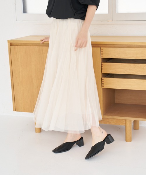 a:mure(アミュール)の「チュールスカート(スカート・レディース・ブラック/ホワイト・F)」の1枚目の写真