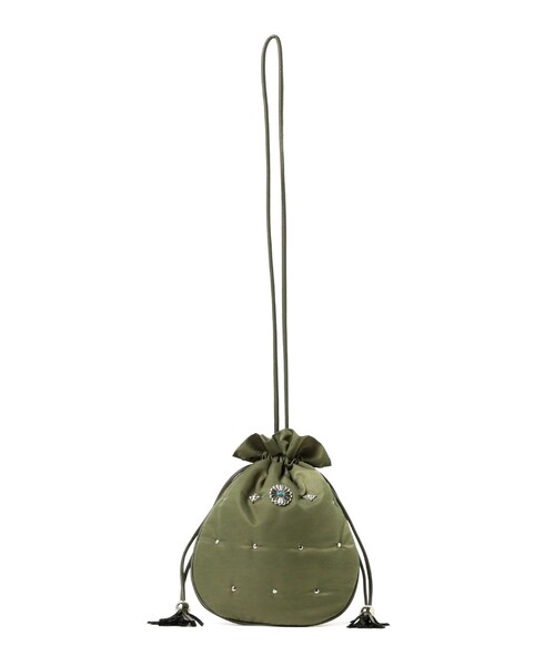 CONTROL FREAK / CTFK（コントロールフリーク）の「CONTROL FREAK / スタッズ コンチョ 巾着 バッグ（ハンドバッグ・レディース・ブラック/オリーブ・ONE SIZE）」の16枚目の写真