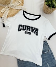 SPIGA | CURVAﾛｺﾞﾌﾟﾘﾝﾄTｼｬﾂ(Tシャツ/カットソー)