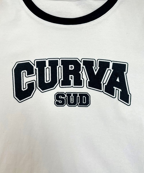 SPIGA（スピーガ）の「CURVAﾛｺﾞﾌﾟﾘﾝﾄTｼｬﾂ（Tシャツ/カットソー・レディース・ホワイト/ブラック/カーキ/ピンク・FREE）」の5枚目の写真