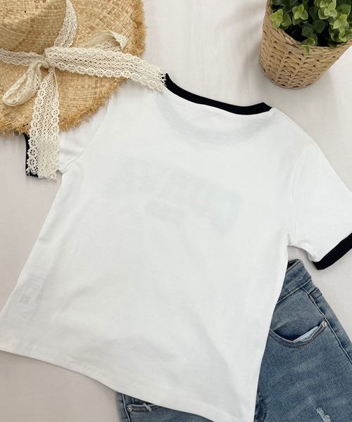 SPIGA（スピーガ）の「CURVAﾛｺﾞﾌﾟﾘﾝﾄTｼｬﾂ（Tシャツ/カットソー・レディース・ホワイト/ブラック/カーキ/ピンク・FREE）」の6枚目の写真