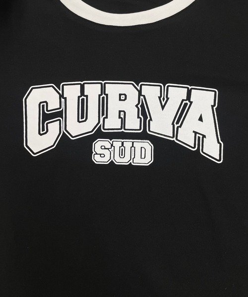 SPIGA（スピーガ）の「CURVAﾛｺﾞﾌﾟﾘﾝﾄTｼｬﾂ（Tシャツ/カットソー・レディース・ホワイト/ブラック/カーキ/ピンク・FREE）」の7枚目の写真