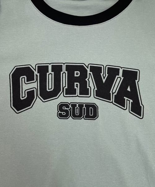 SPIGA（スピーガ）の「CURVAﾛｺﾞﾌﾟﾘﾝﾄTｼｬﾂ（Tシャツ/カットソー・レディース・ホワイト/ブラック/カーキ/ピンク・FREE）」の8枚目の写真