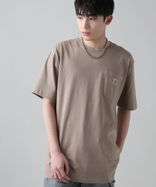 Carhartt(カーハート)の「Carhartt/カーハート オーバーサイズ ワンポイントロゴ ポケ付き半袖Tシャツ(Tシャツ/カットソー・メンズ・ヘザーグレー/ブラック/ブラウン系その他/ブルー系その他3/グリーン系その他2/ダークカーキ/ネイビー/ホワイト/ベージュ系その他/ボルドー/ヘザーチャコール・M/XL/L)」の6枚目の写真