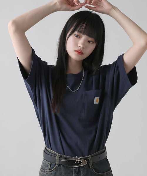Carhartt(カーハート)の「Carhartt/カーハート オーバーサイズ ワンポイントロゴ ポケ付き半袖Tシャツ(Tシャツ/カットソー・メンズ・ヘザーグレー/ブラック/ブラウン系その他/ブルー系その他3/グリーン系その他2/ダークカーキ/ネイビー/ホワイト/ベージュ系その他/ボルドー/ヘザーチャコール・M/XL/L)」の9枚目の写真