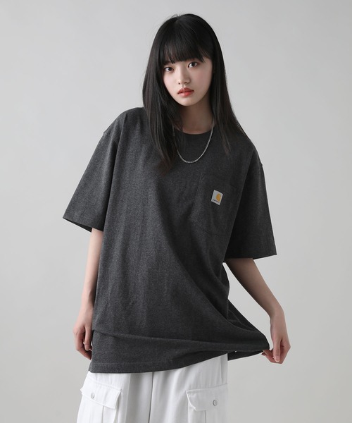 Carhartt(カーハート)の「Carhartt/カーハート オーバーサイズ ワンポイントロゴ ポケ付き半袖Tシャツ(Tシャツ/カットソー・メンズ・ヘザーグレー/ブラック/ブラウン系その他/ブルー系その他3/グリーン系その他2/ダークカーキ/ネイビー/ホワイト/ベージュ系その他/ボルドー/ヘザーチャコール・M/XL/L)」の19枚目の写真
