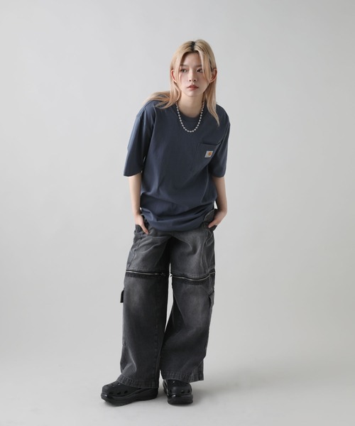 Overprint Carhartt コラボロンT ネイビー Mサイズ Overprint Carhartt コラボロンT ネイビー Mサイズ