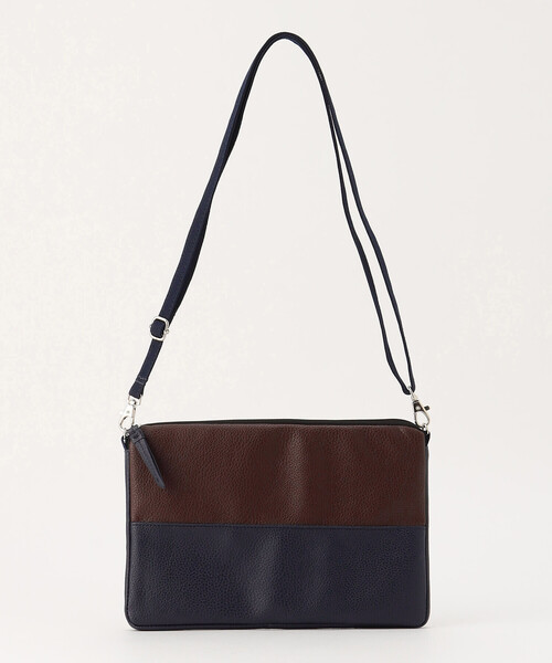 COMME　CA COMMUNE（コムサコミューン）の「★雑誌掲載商品★ フェイクレザー バイカラー スクエアーショルダーバッグ（ショルダーバッグ・メンズ・ネイビー/ブラック×グレー/オリーブ/オリーブ×ブラック・FREE）」の4枚目の写真