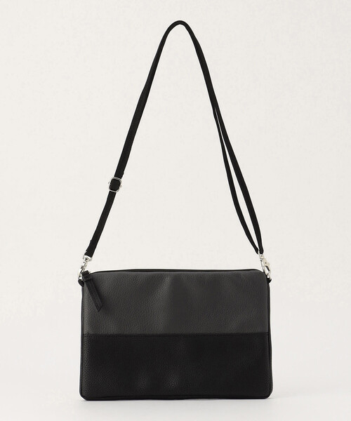 COMME　CA COMMUNE（コムサコミューン）の「★雑誌掲載商品★ フェイクレザー バイカラー スクエアーショルダーバッグ（ショルダーバッグ・メンズ・ネイビー/ブラック×グレー/オリーブ/オリーブ×ブラック・FREE）」の2枚目の写真