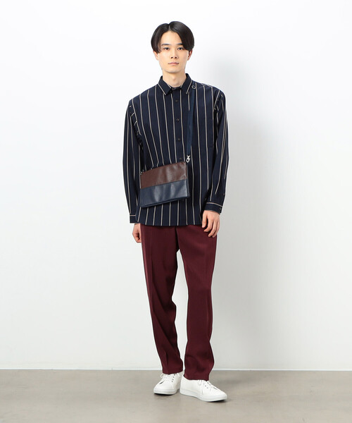 COMME　CA COMMUNE（コムサコミューン）の「★雑誌掲載商品★ フェイクレザー バイカラー スクエアーショルダーバッグ（ショルダーバッグ・メンズ・ネイビー/ブラック×グレー/オリーブ/オリーブ×ブラック・FREE）」の18枚目の写真