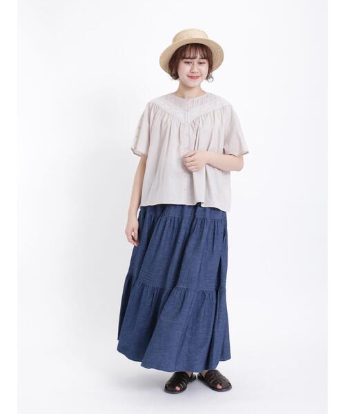 Samansa Mos2(サマンサ モスモス)の「デニムティアードスカート(スカート・レディース・ネイビー・F)」の3枚目の写真