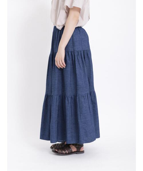 Samansa Mos2(サマンサ モスモス)の「デニムティアードスカート(スカート・レディース・ネイビー・F)」の12枚目の写真