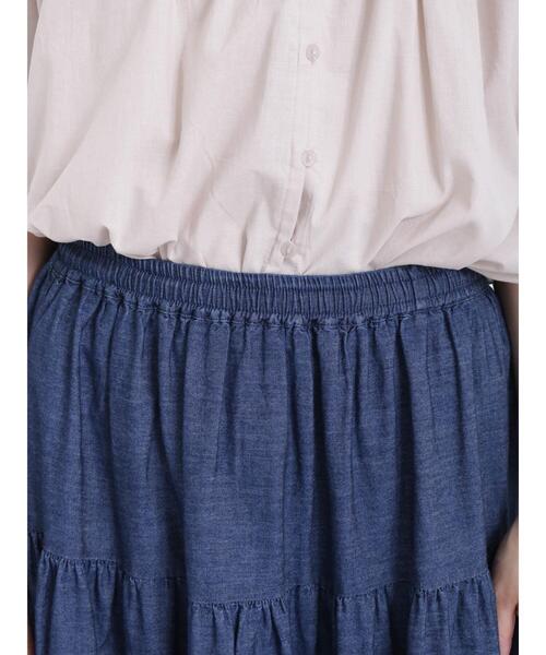 Samansa Mos2(サマンサ モスモス)の「デニムティアードスカート(スカート・レディース・ネイビー・F)」の14枚目の写真