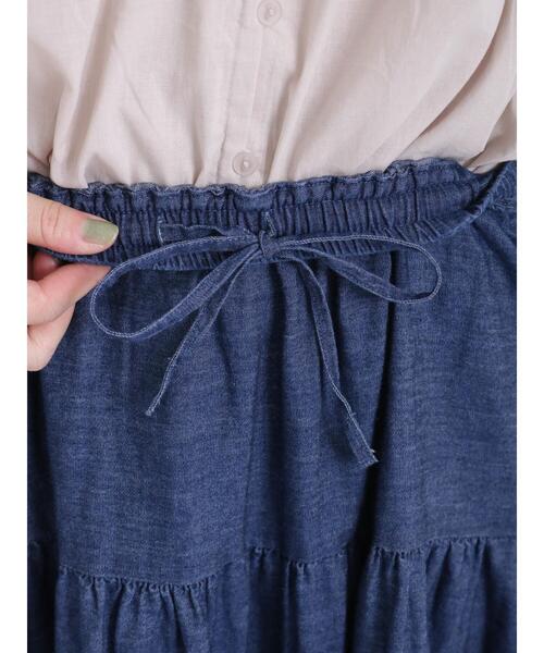 Samansa Mos2(サマンサ モスモス)の「デニムティアードスカート(スカート・レディース・ネイビー・F)」の18枚目の写真