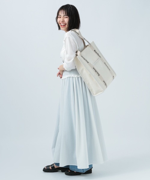 BAYFLOW(ベイフロー)の「オトナカツロゴテープトート(トートバッグ・レディース・オレンジ/ラベンダー/イエロー/ピンク/ホワイト/グリーン/レッド/ブラック/ブルー・FREE)」の13枚目の写真