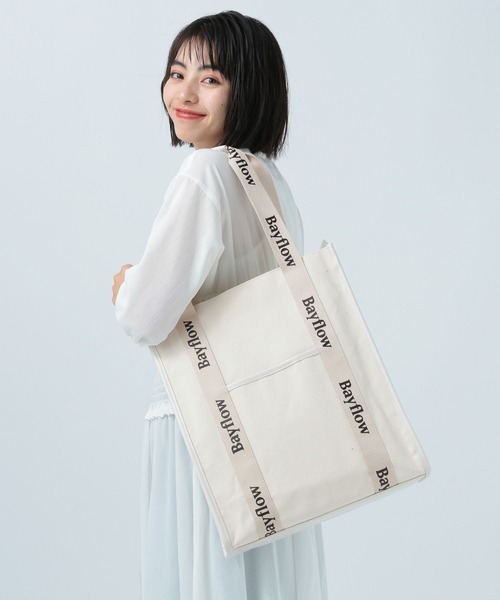 BAYFLOW(ベイフロー)の「オトナカツロゴテープトート(トートバッグ・レディース・オレンジ/ラベンダー/イエロー/ピンク/ホワイト/グリーン/レッド/ブラック/ブルー・FREE)」の19枚目の写真