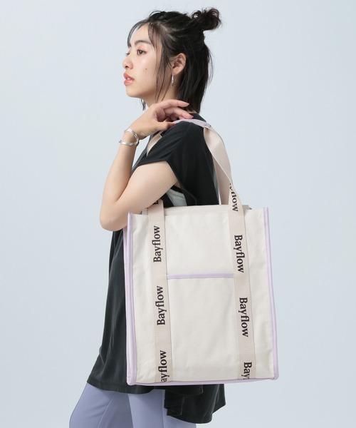 BAYFLOW(ベイフロー)の「オトナカツロゴテープトート(トートバッグ・レディース・オレンジ/ラベンダー/イエロー/ピンク/ホワイト/グリーン/レッド/ブラック/ブルー・FREE)」の21枚目の写真