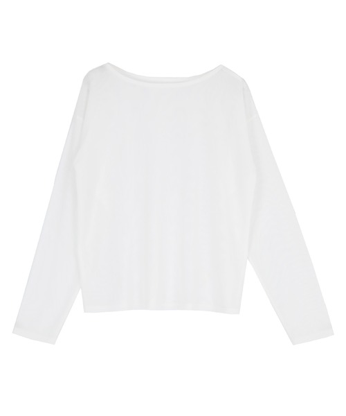 UR'S（ユアーズ）の「シアーボートネックプルオーバー（Tシャツ/カットソー・レディース・ブルー/ブラック/クリーム/ホワイト/チャコール/ネイビー/ピンク・M/S/L）」の11枚目の写真