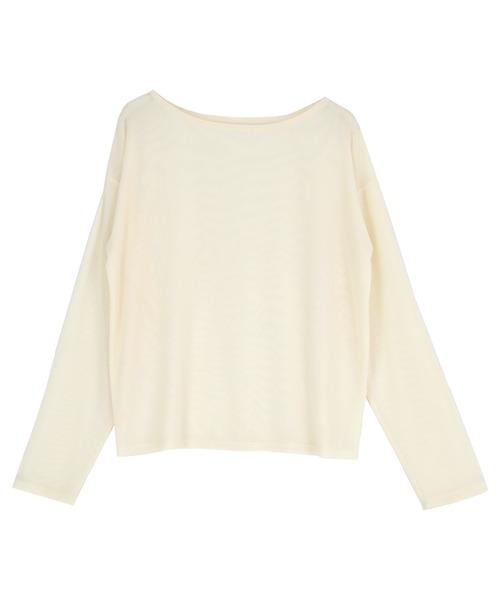 UR'S（ユアーズ）の「シアーボートネックプルオーバー（Tシャツ/カットソー・レディース・ブルー/ブラック/クリーム/ホワイト/チャコール/ネイビー/ピンク・M/S/L）」の20枚目の写真