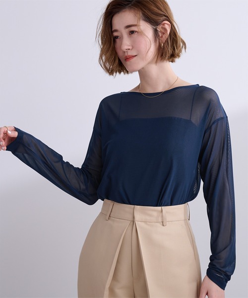 セール】シアーボートネックプルオーバー（Tシャツ/カットソー）｜ur's