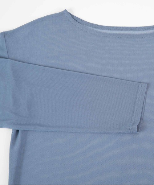 UR'S（ユアーズ）の「シアーボートネックプルオーバー（Tシャツ/カットソー・レディース・ブルー/ブラック/クリーム/ホワイト/チャコール/ネイビー/ピンク・M/S/L）」の13枚目の写真