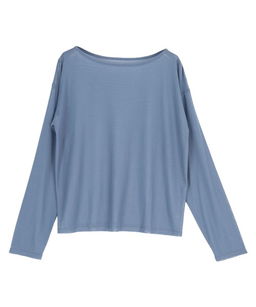 UR'S（ユアーズ）の「シアーボートネックプルオーバー（Tシャツ/カットソー・レディース・ブルー/ブラック/クリーム/ホワイト/チャコール/ネイビー/ピンク・M/S/L）」の22枚目の写真
