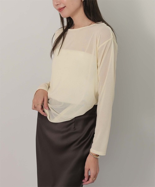 yuur様 シアーボートネックプルオーバー（Tシャツ/カットソー）｜ur's