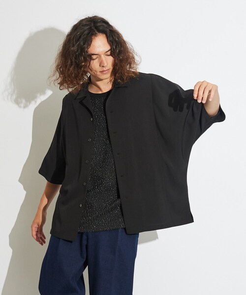 tk.TAKEO KIKUCHI（ティーケータケオキクチ）の「◆ムササビドルマンシャツ（シャツ/ブラウス・メンズ・ブラック/ネイビー/ライトベージュ・88）」の2枚目の写真