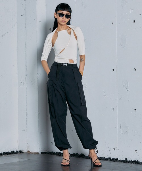 THINGS THAT MATTER（シングス ザット マター）の「THINGS THAT MATTER  VINTAGE TYPEWRITER WORK PANTS（カーゴパンツ・レディース・ラベンダー/イエロー/ブラック/ホワイト・1/2）」の15枚目の写真