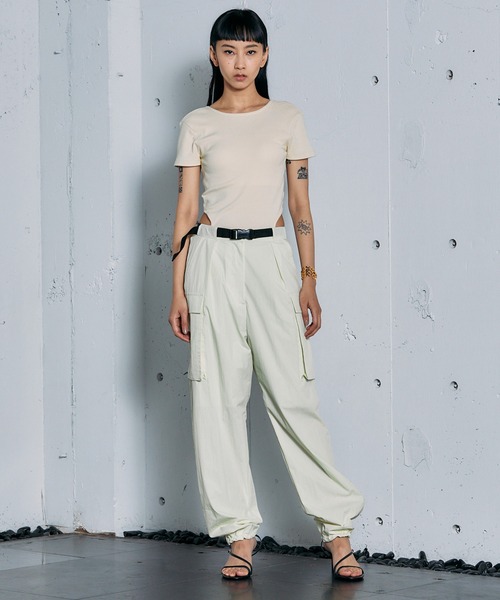 THINGS THAT MATTER（シングス ザット マター）の「THINGS THAT MATTER  VINTAGE TYPEWRITER WORK PANTS（カーゴパンツ・レディース・ラベンダー/イエロー/ブラック/ホワイト・1/2）」の9枚目の写真