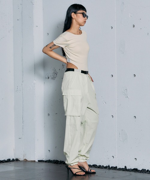 THINGS THAT MATTER（シングス ザット マター）の「THINGS THAT MATTER  VINTAGE TYPEWRITER WORK PANTS（カーゴパンツ・レディース・ラベンダー/イエロー/ブラック/ホワイト・1/2）」の10枚目の写真