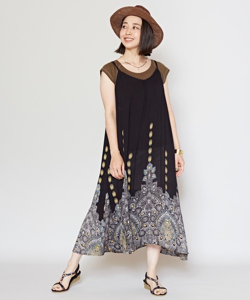 チャイハネ（チャイハネ）の「【チャイハネ】ジュピラキャミワンピース（ワンピース・レディース・ブラック/パープル/ホワイト/オレンジ/ターコイズブルー/イエロー/グリーン/ピンク・FREE）」の13枚目の写真