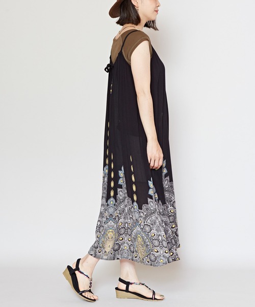 チャイハネ（チャイハネ）の「【チャイハネ】ジュピラキャミワンピース（ワンピース・レディース・ブラック/パープル/ホワイト/オレンジ/ターコイズブルー/イエロー/グリーン/ピンク・FREE）」の16枚目の写真